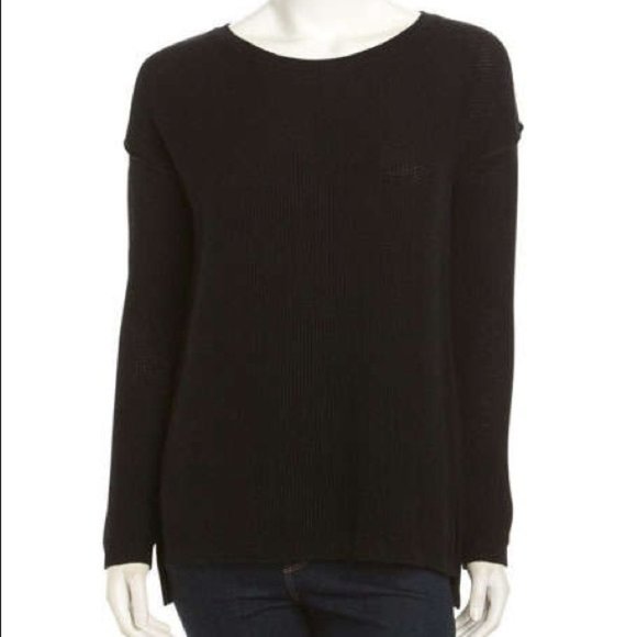 Vince cashmere cotton seed stitch waffle knit boxy relaxed fit pullover sweater - Picture 3 of 16